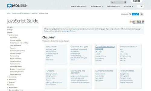 Mozilla's
JavaScript Guide Mozilla's
JavaScript Guide